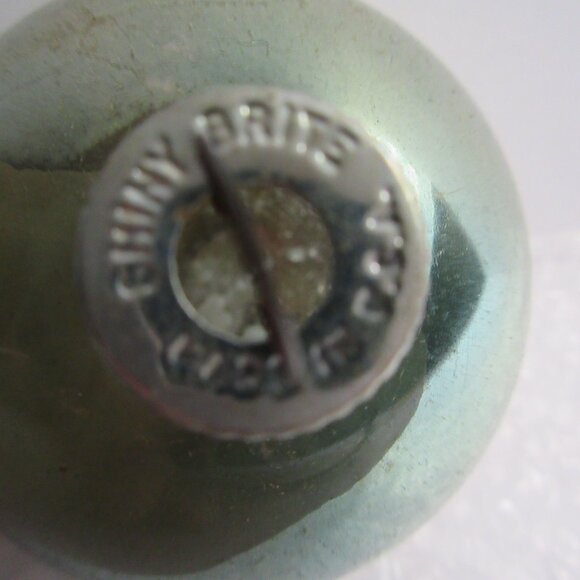 2 Shiny Brite Silent Night Church Blue Stencil Glass Christmas Ornament Vtg - Picture 8 of 9